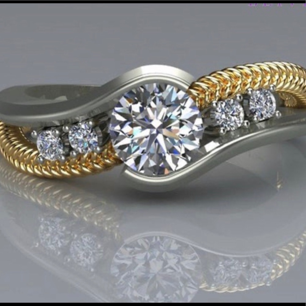 925 Sterling Silver Ring & Gold Plated Ring